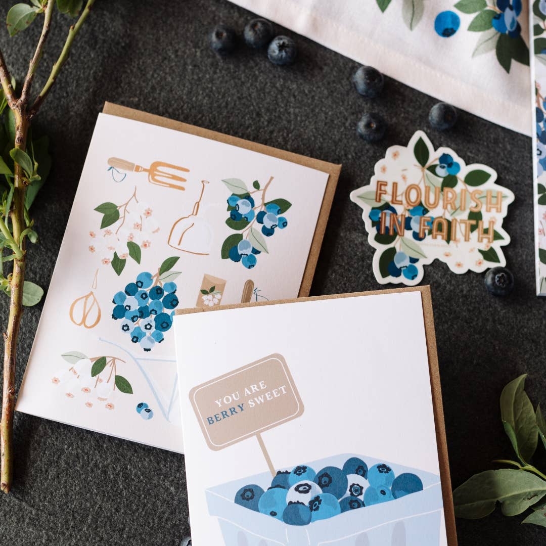 You are Berry Sweet Blueberry Greeting Card