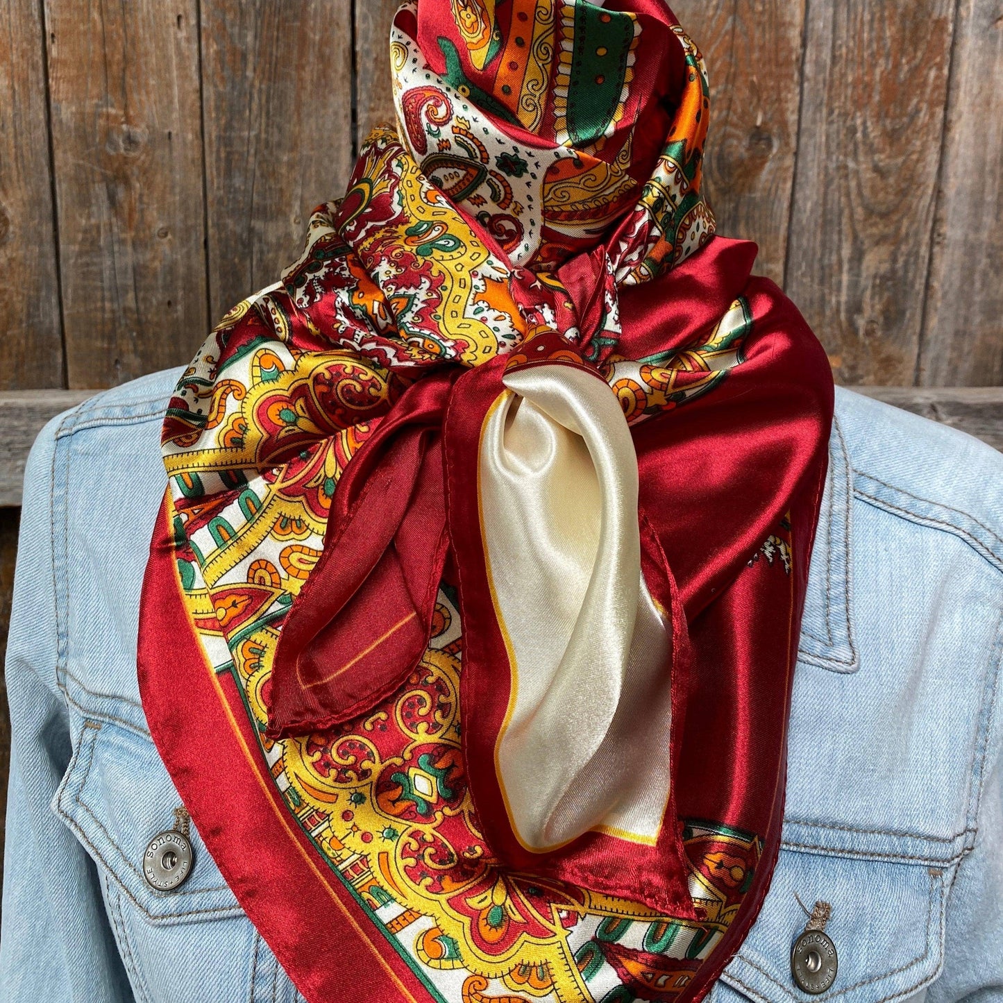 35X35" Red Mardi Gras Wild Rag/Scarf WR3353