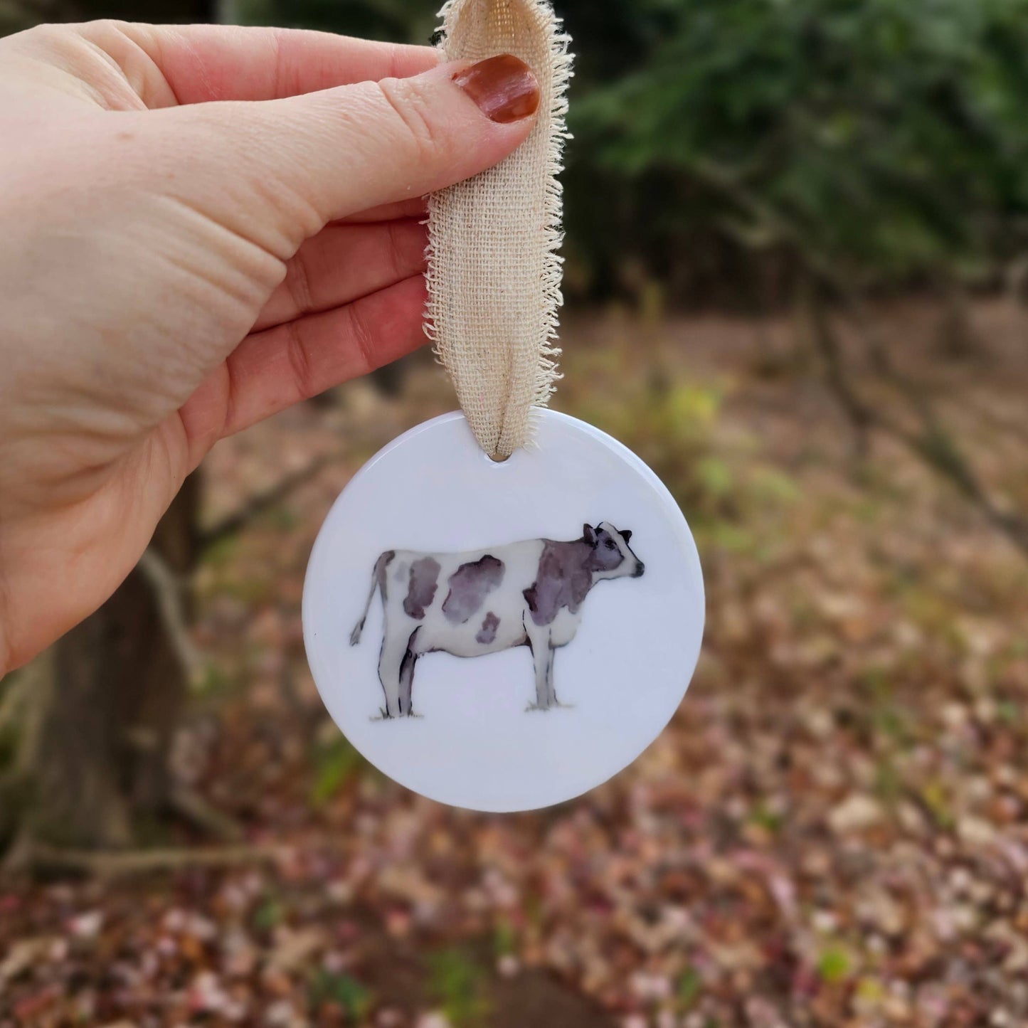 Holstein Dairy Cow Ceramic Ornament