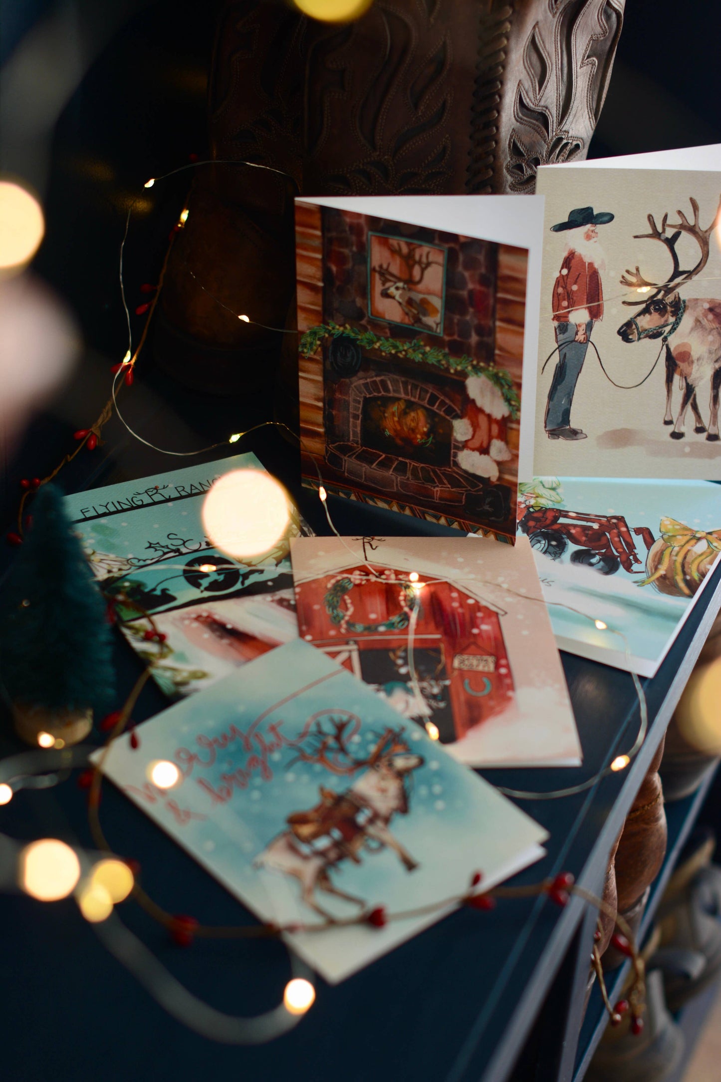 Santa’s Ranch WestWestern Santa Blank Stationery Card Pack