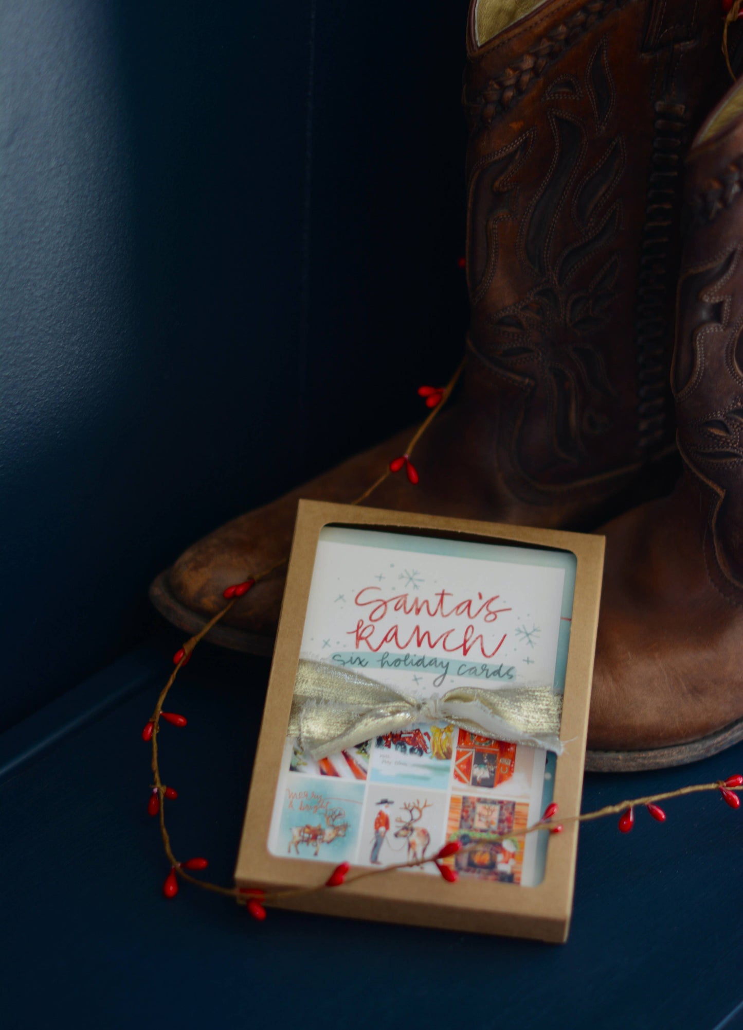 Santa’s Ranch WestWestern Santa Blank Stationery Card Pack