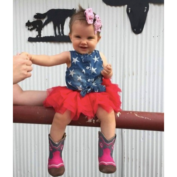 "Charlie" Flower Boot: 3 (12-18 months)