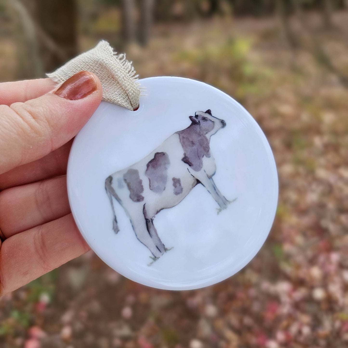 Holstein Dairy Cow Ceramic Ornament