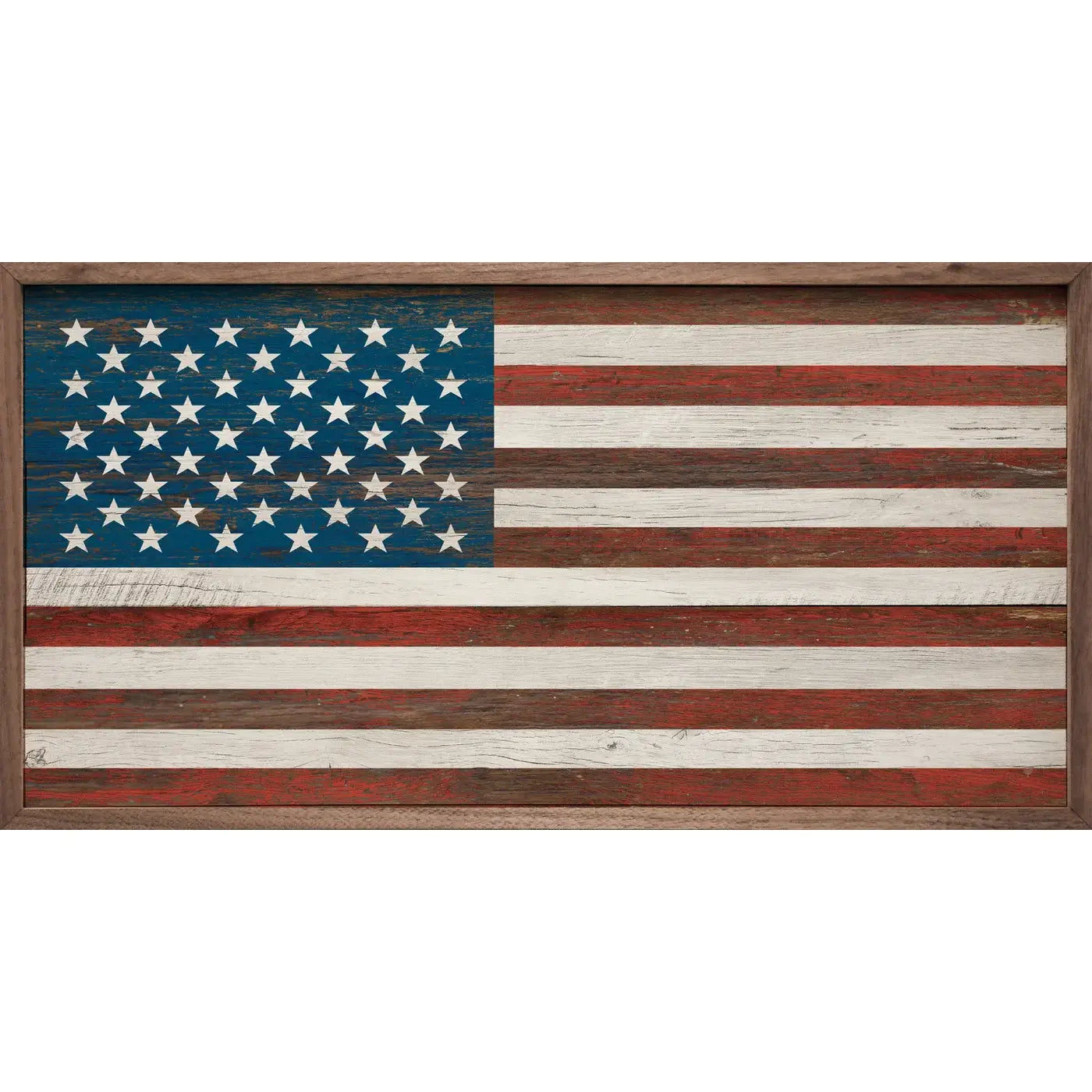 American Flag Whitewash: 36 x 18 x 1.5