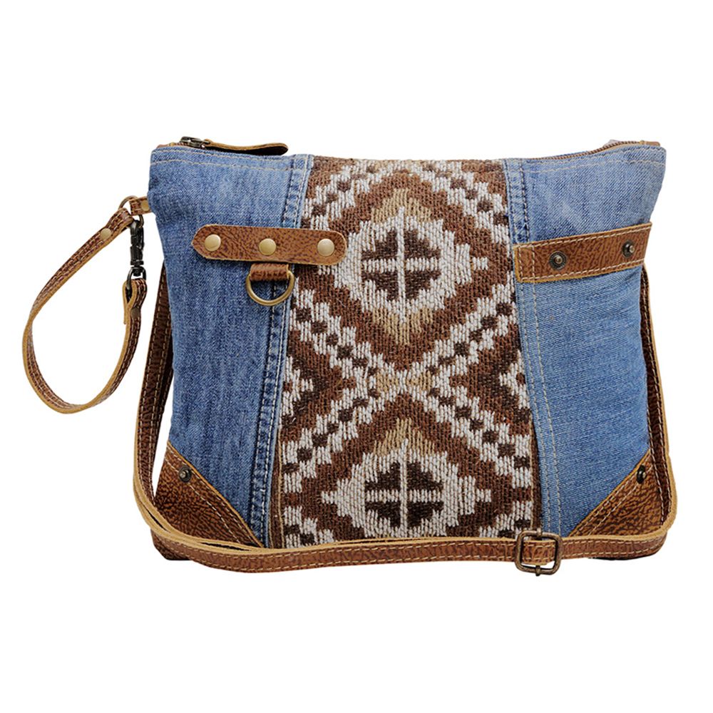 Denim Aztec Small Crossbody Bag