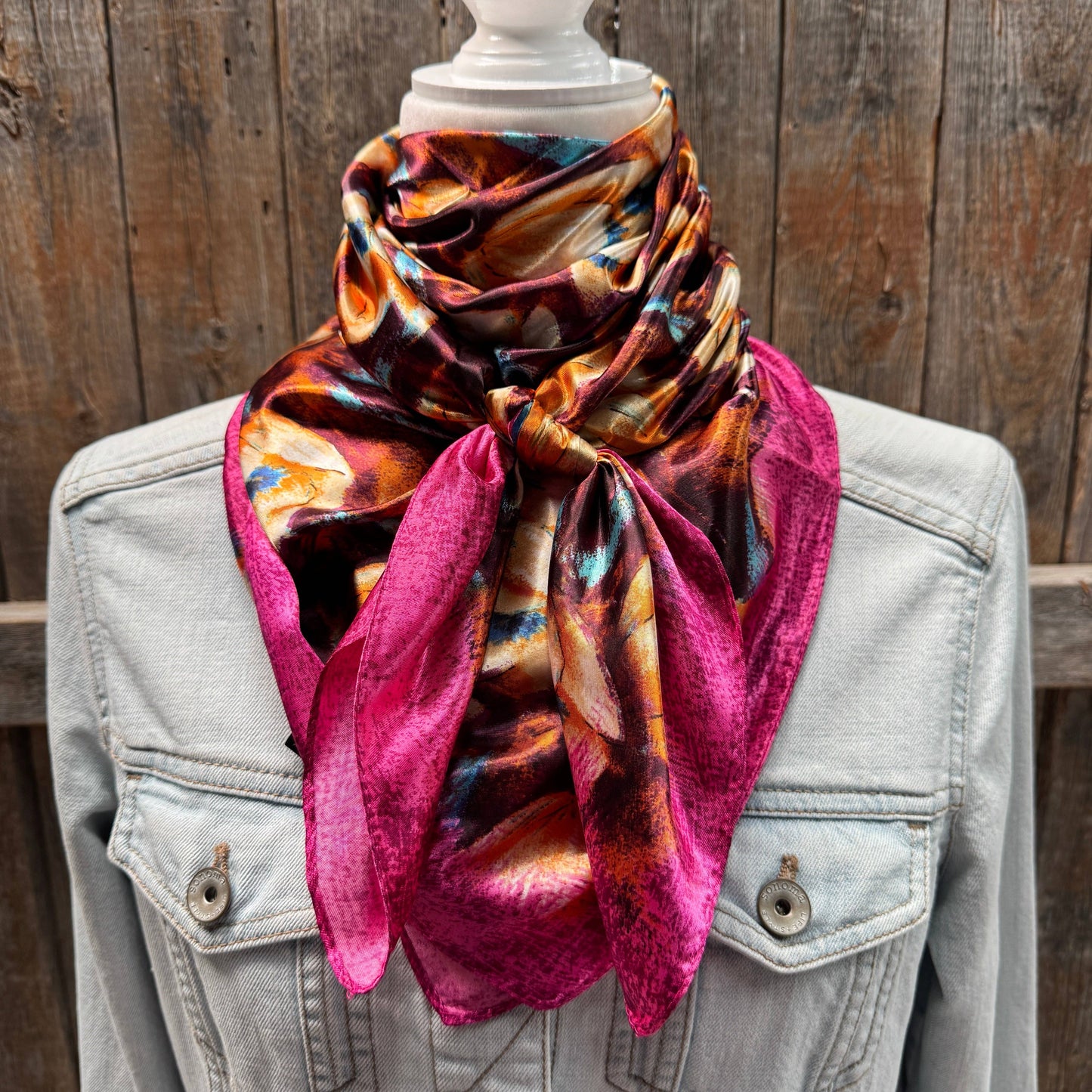 35X35" Fuchsia Floral Wild Rag / Scarf WR3444