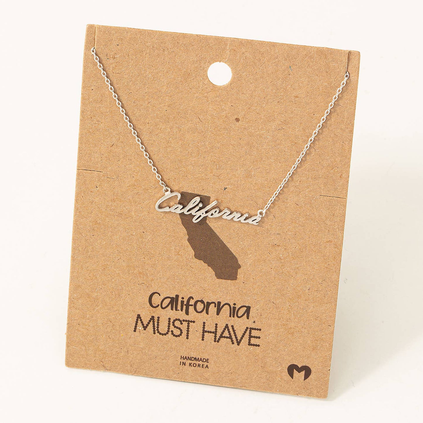 California Handwritten Pendant Necklace: S