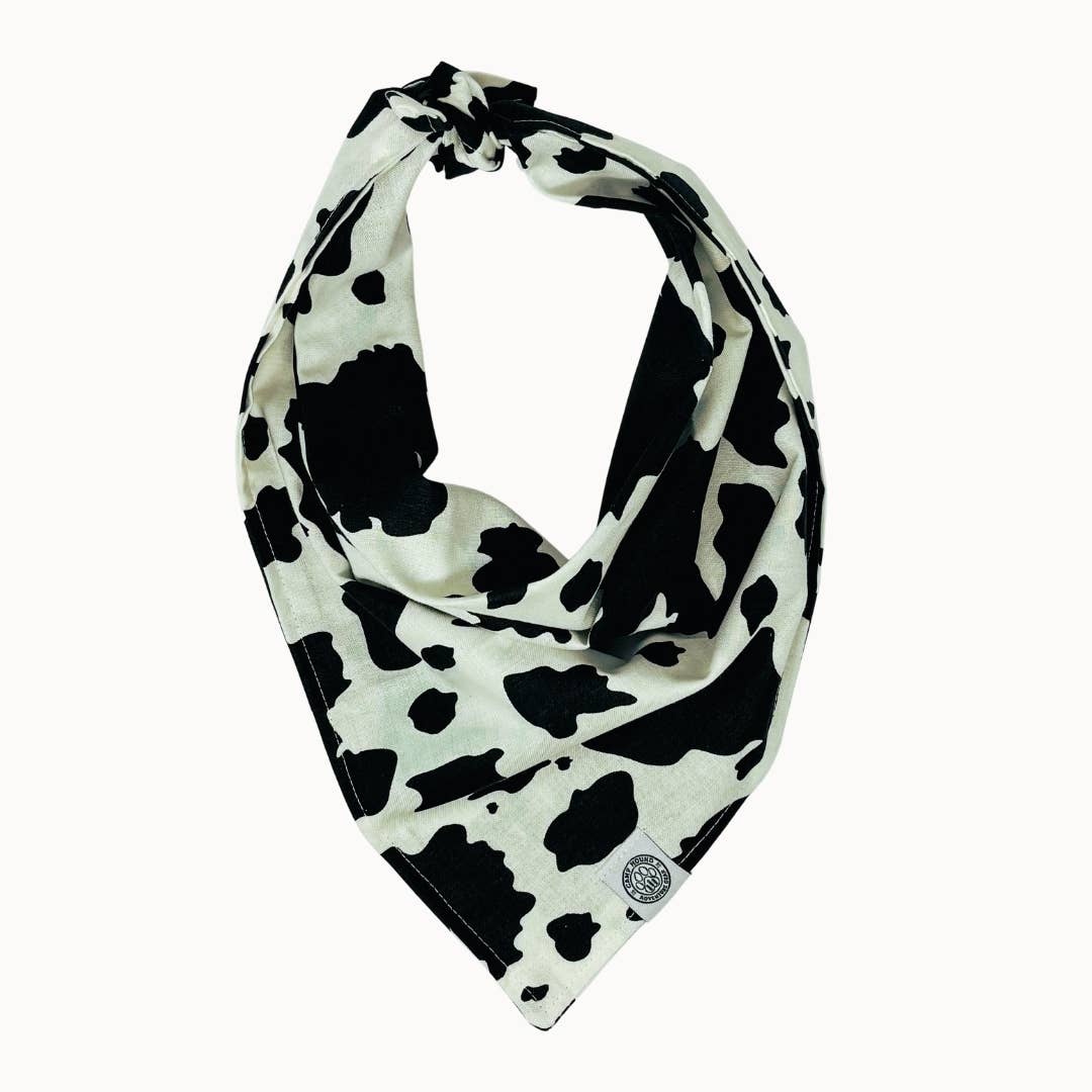 Cow Print Dog Bandana: Large