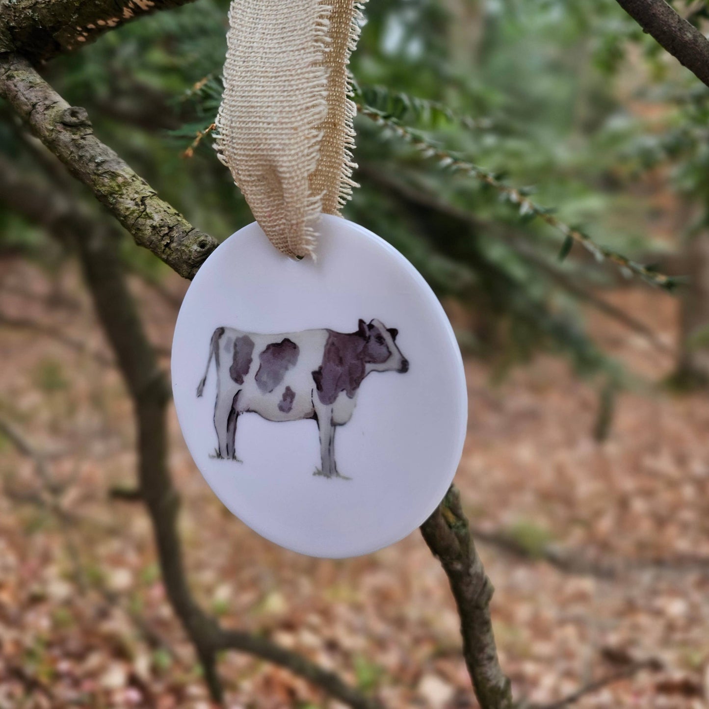 Holstein Dairy Cow Ceramic Ornament
