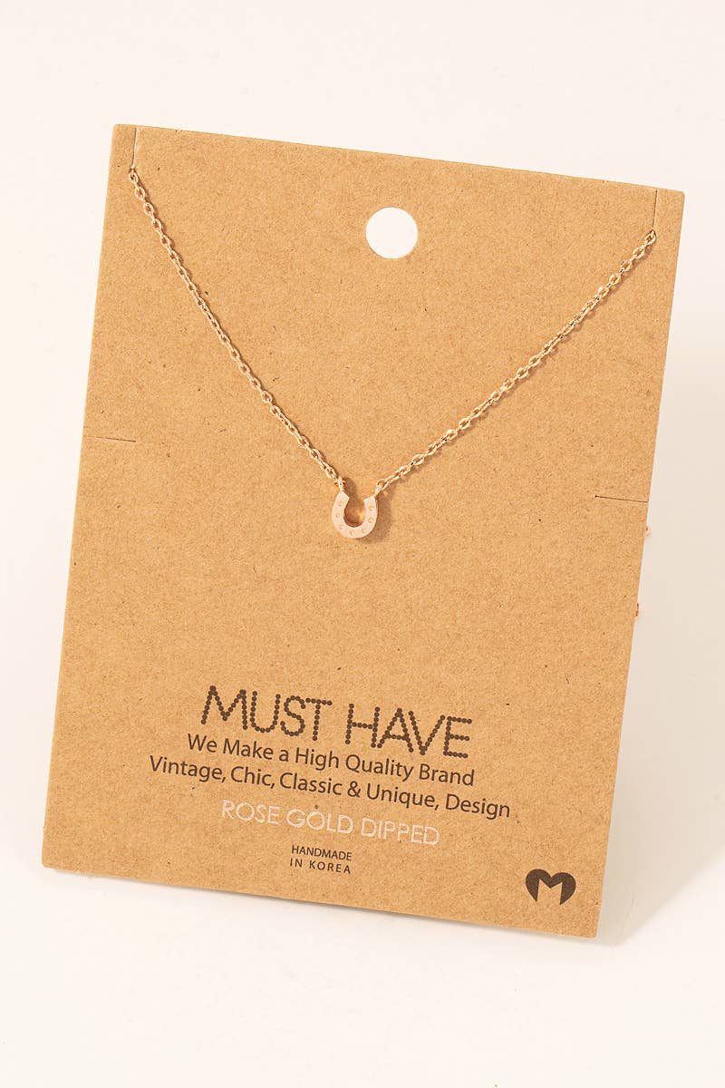 Dainty Mini Horseshoe Pendant Necklace: S