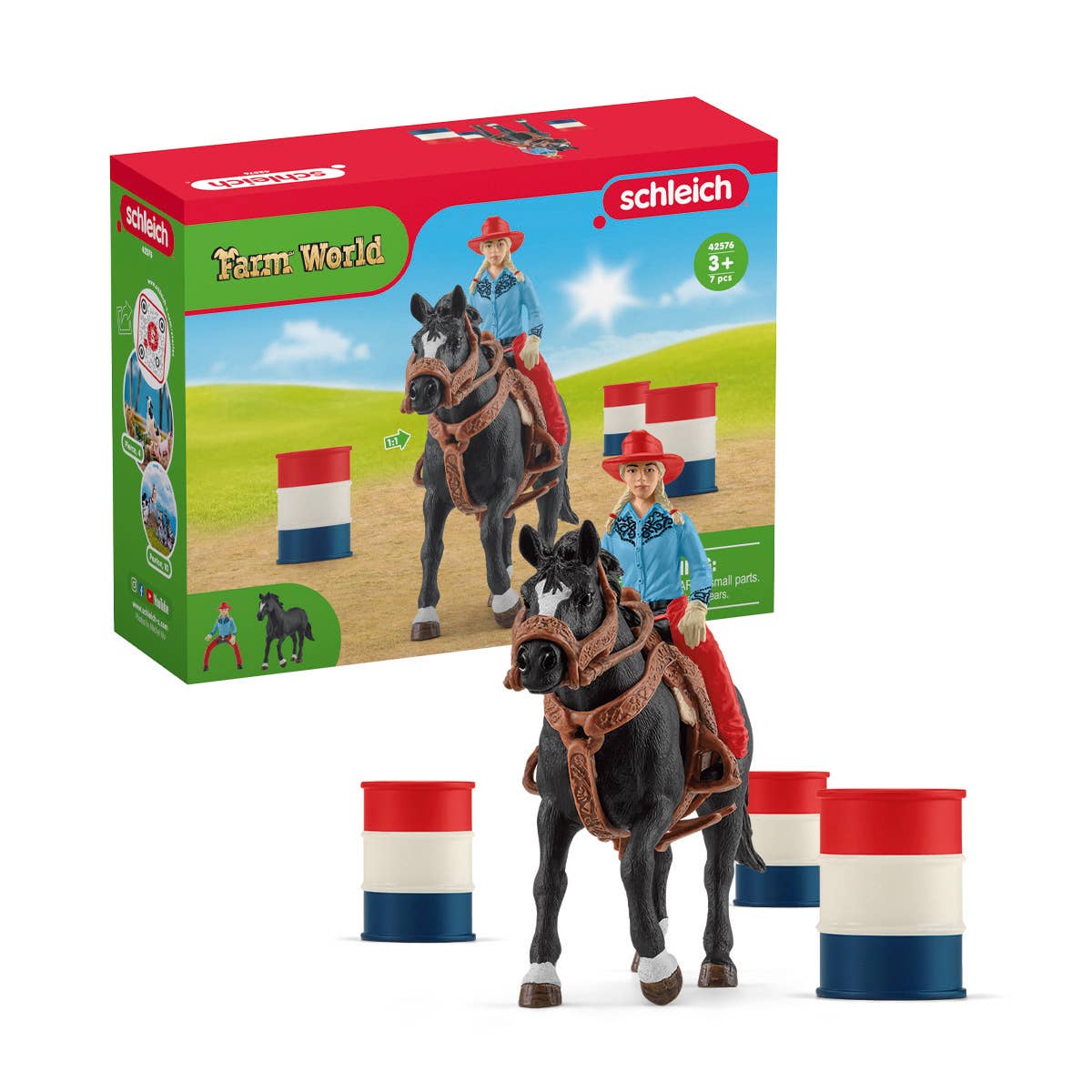 Schleich 3 Barrel Rodeo Racing Playset