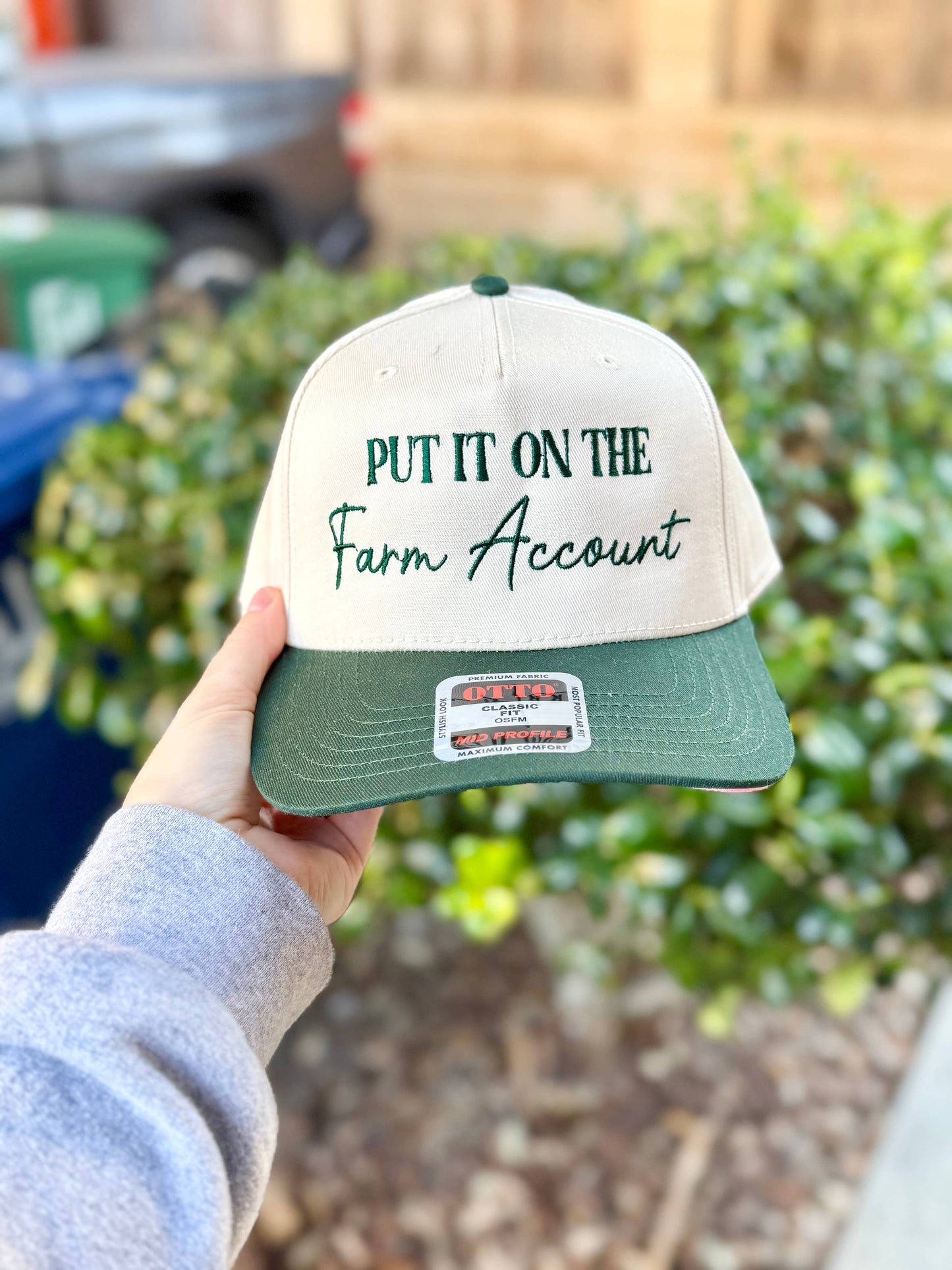 Put it on the Farm Account Embroidered Hat: Natural/Hot Pink