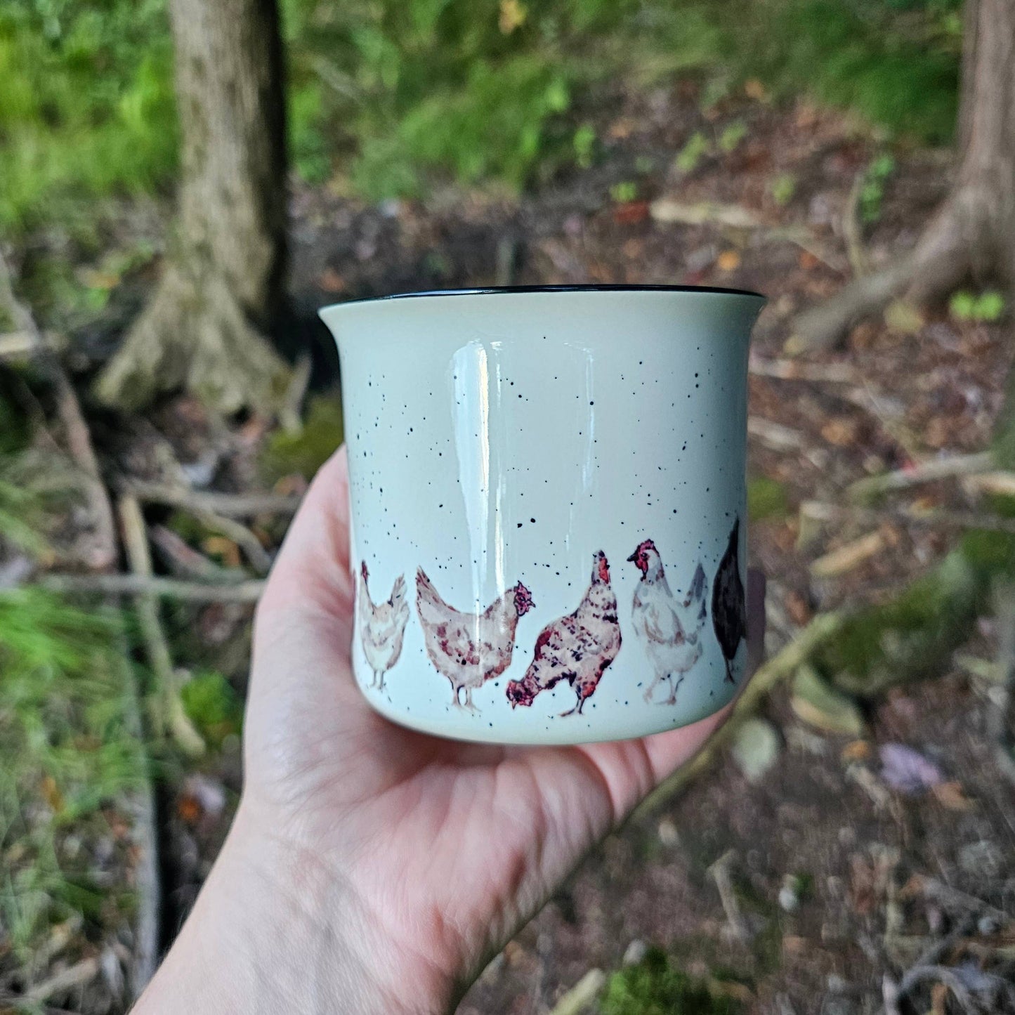 Chicken Lover Mug: Cream Speckled Mug