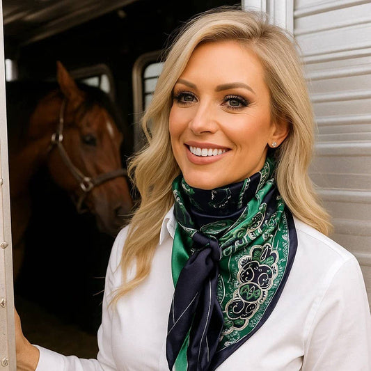 35X35"  Blue and Green Waves Wild Rag/Scarf WR3357