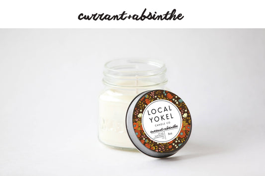 Local Yokel: Currant+Absinthe  | 8oz Mason | Soy Wax Candle |