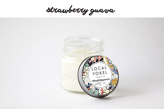 Local Yokel Candle: Strawberry Guava | 8oz Mason | Soy Wax Candle |