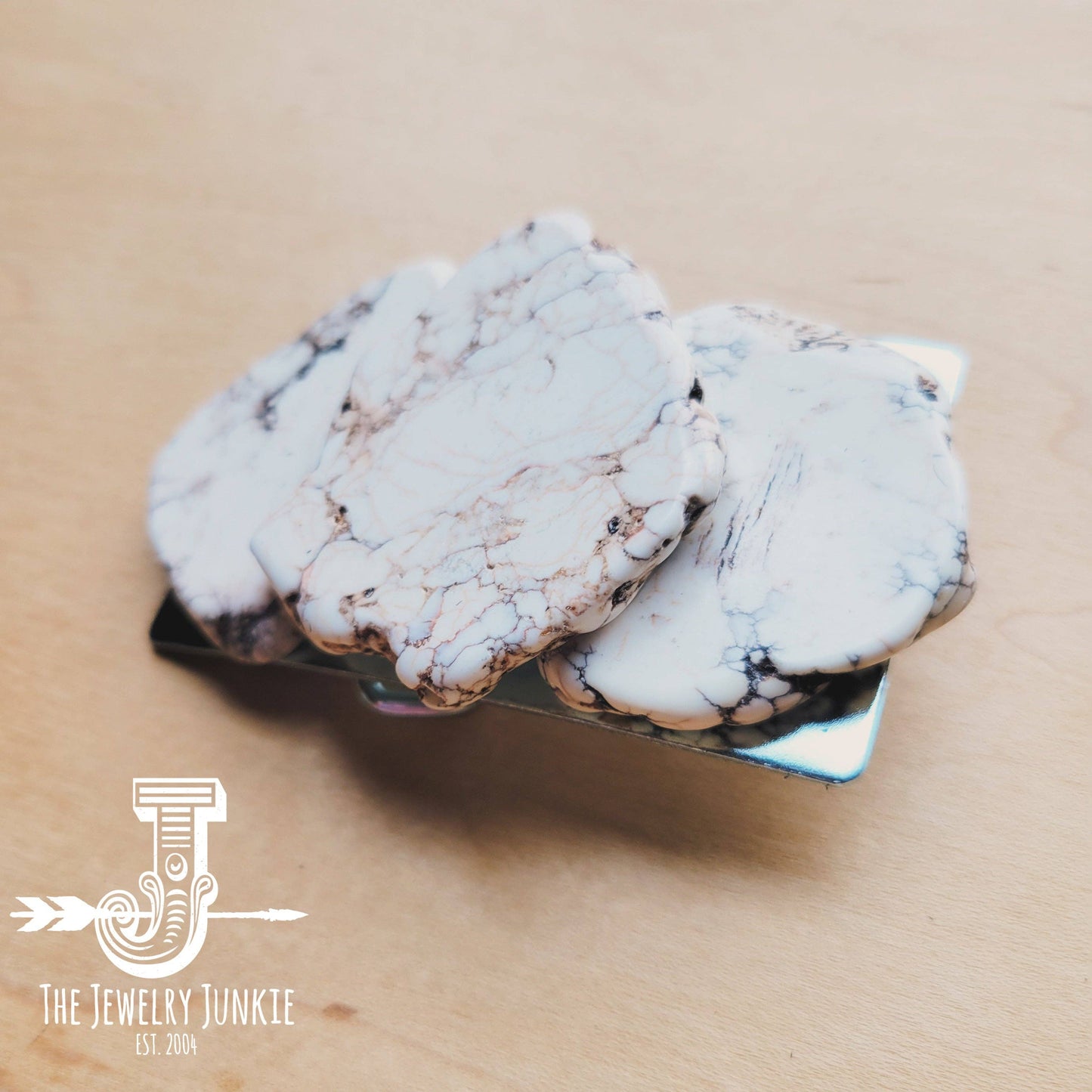 Triple White Slab Belt Buckle