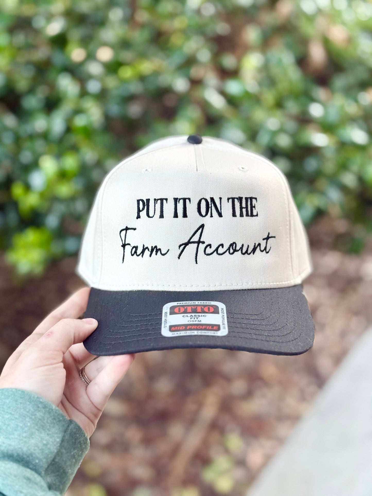 Put it on the Farm Account Embroidered Hat: Natural/Black