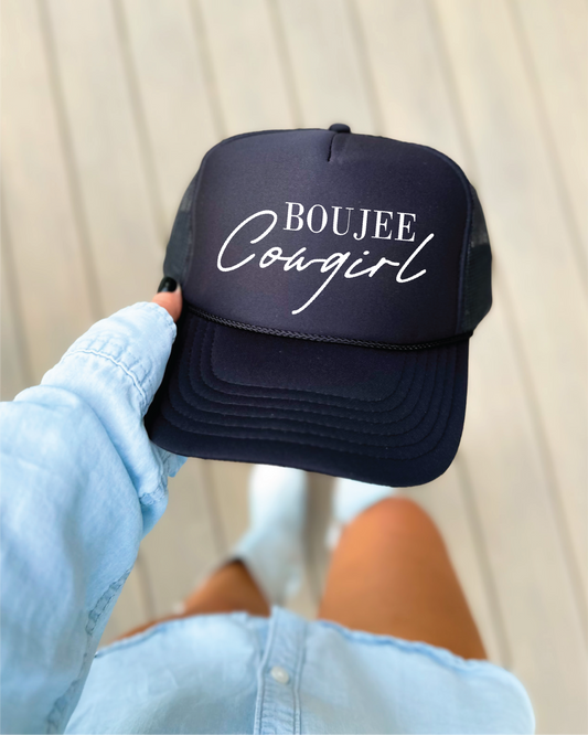 Boujee Cowgirl Trucker Hat - Black