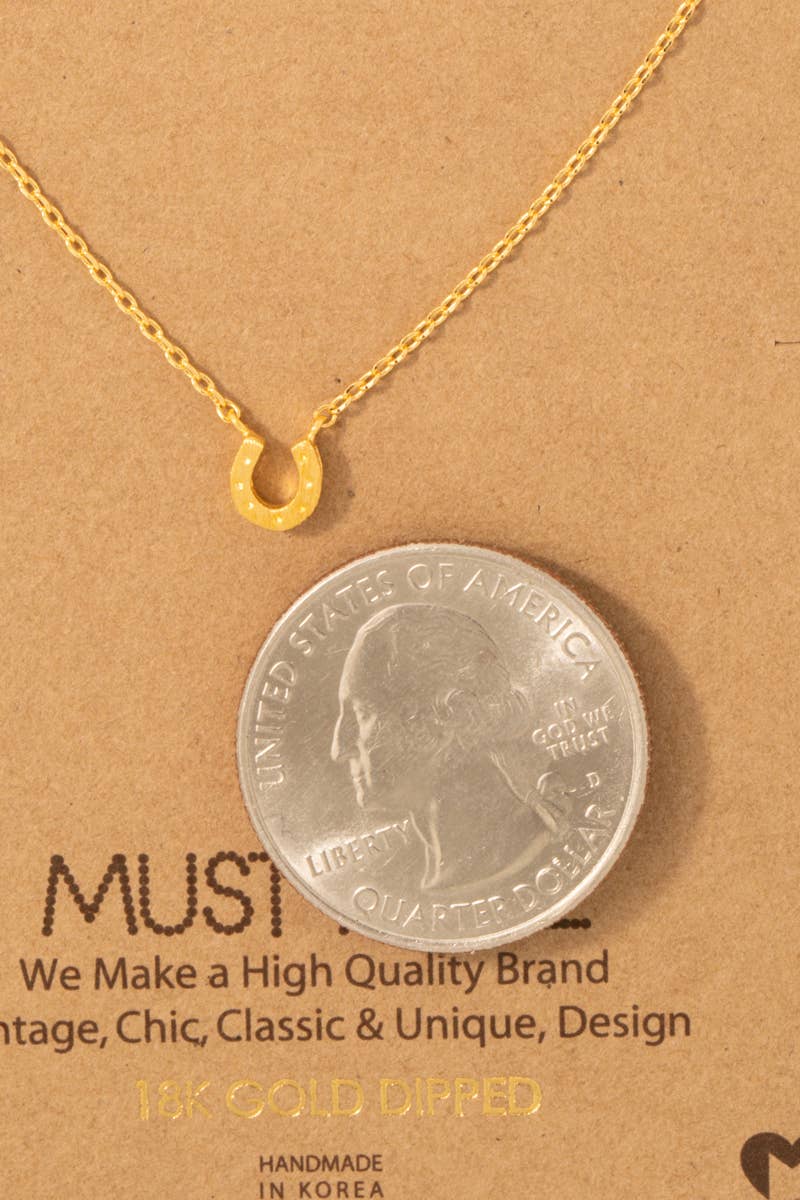 Dainty Mini Horseshoe Pendant Necklace: S