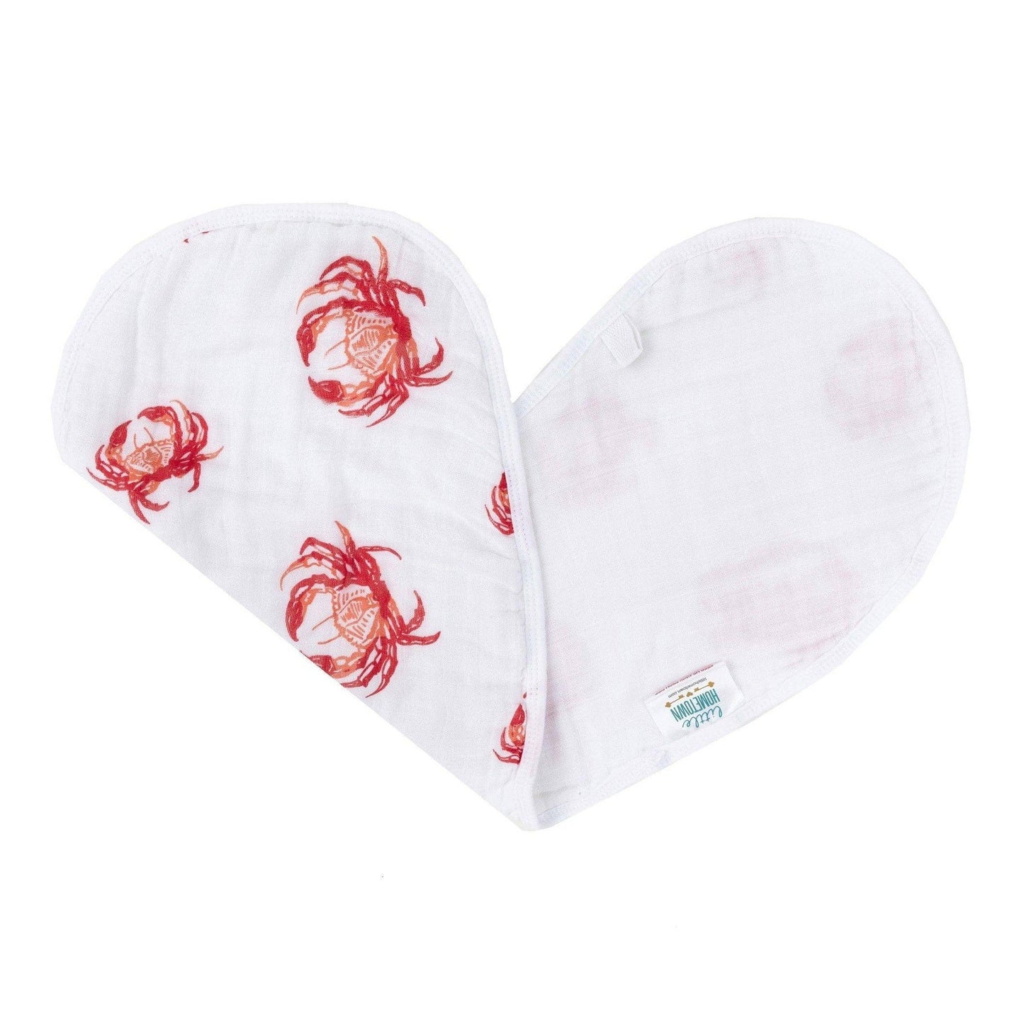 Pink Crab Baby Burp Cloth and Bib