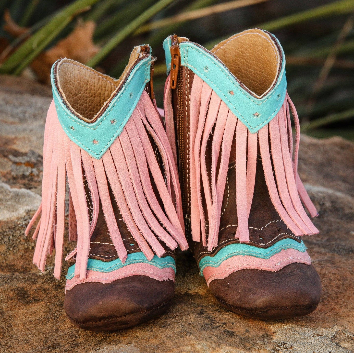 Lyddie Forever Fringe Baby Boots- Pink: 1 (3-6 months)