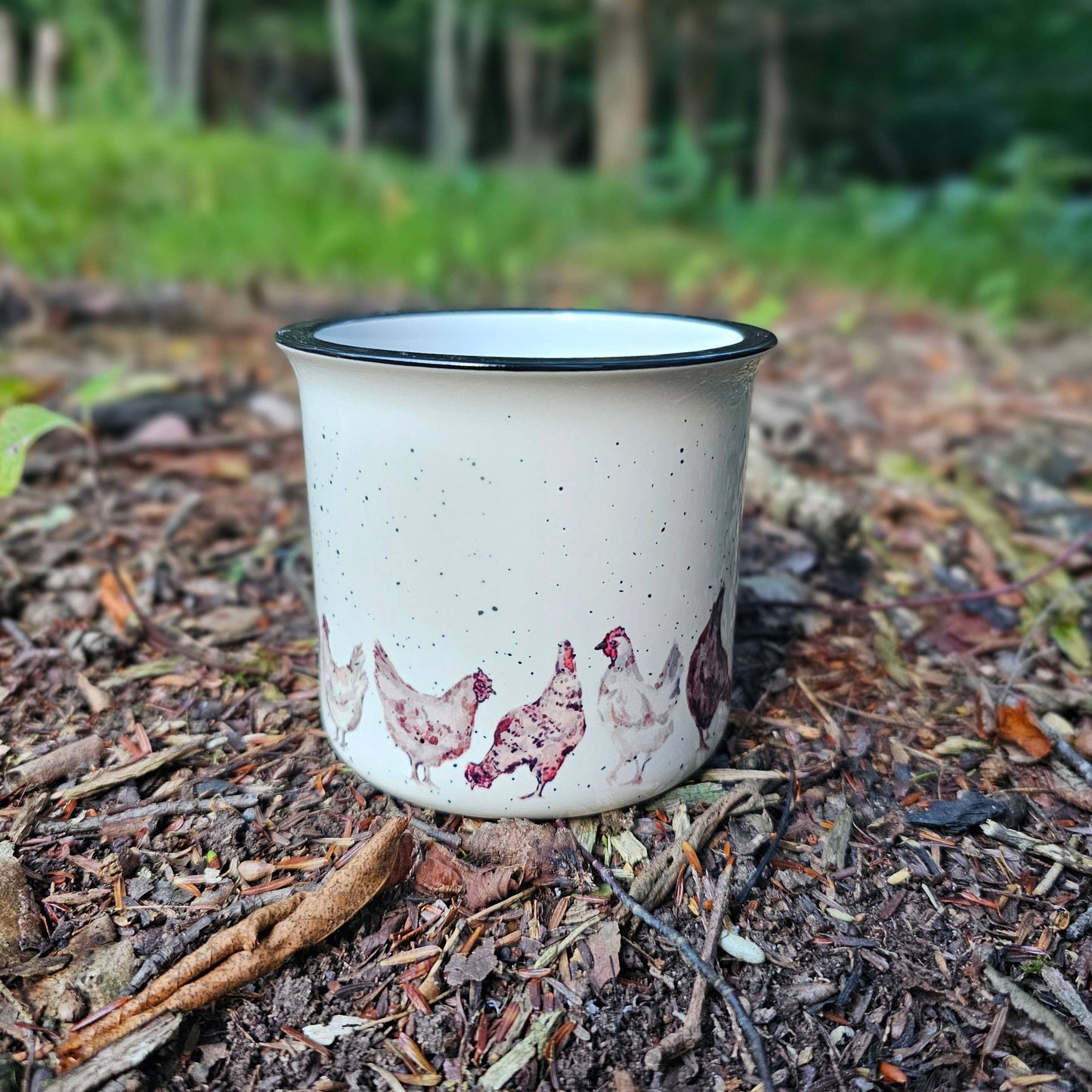 Chicken Lover Mug: Cream Speckled Mug