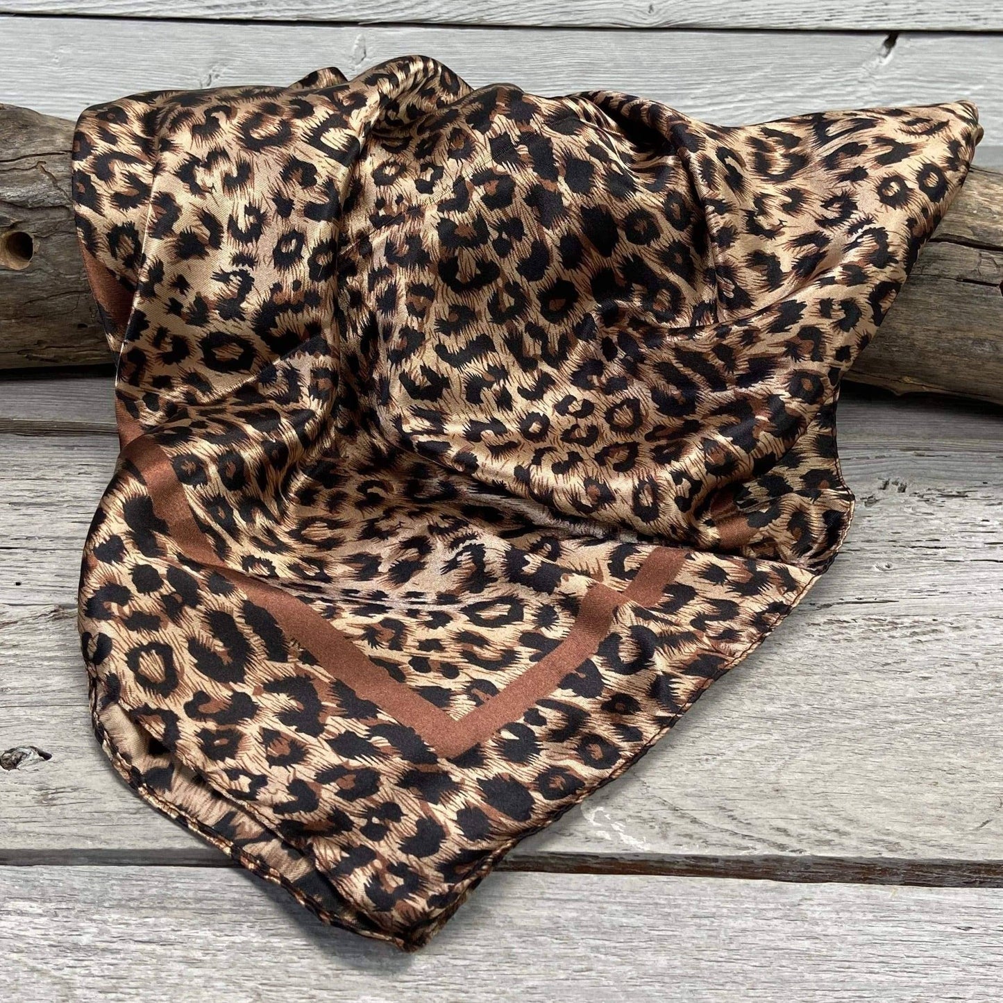 Brown Leopard Wild Rag - Western Scarf