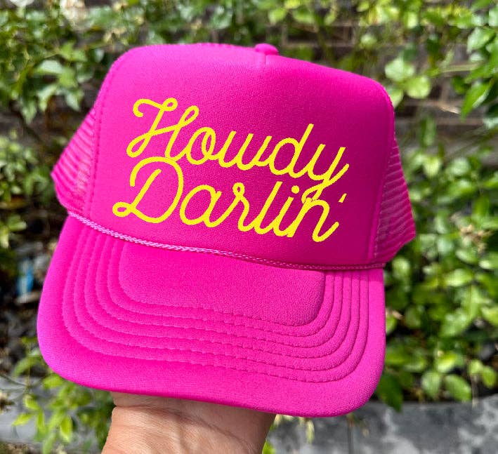 Howdy Darlin' Trucker Hat - Neon Pink Hat