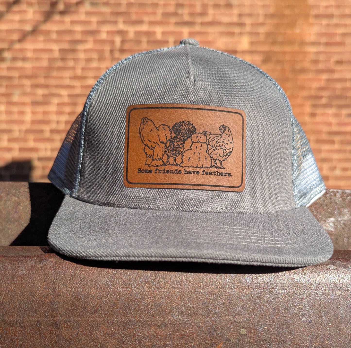 "Some Friends have Feathers" Trucker Hat for Outdoor Kids: Black
