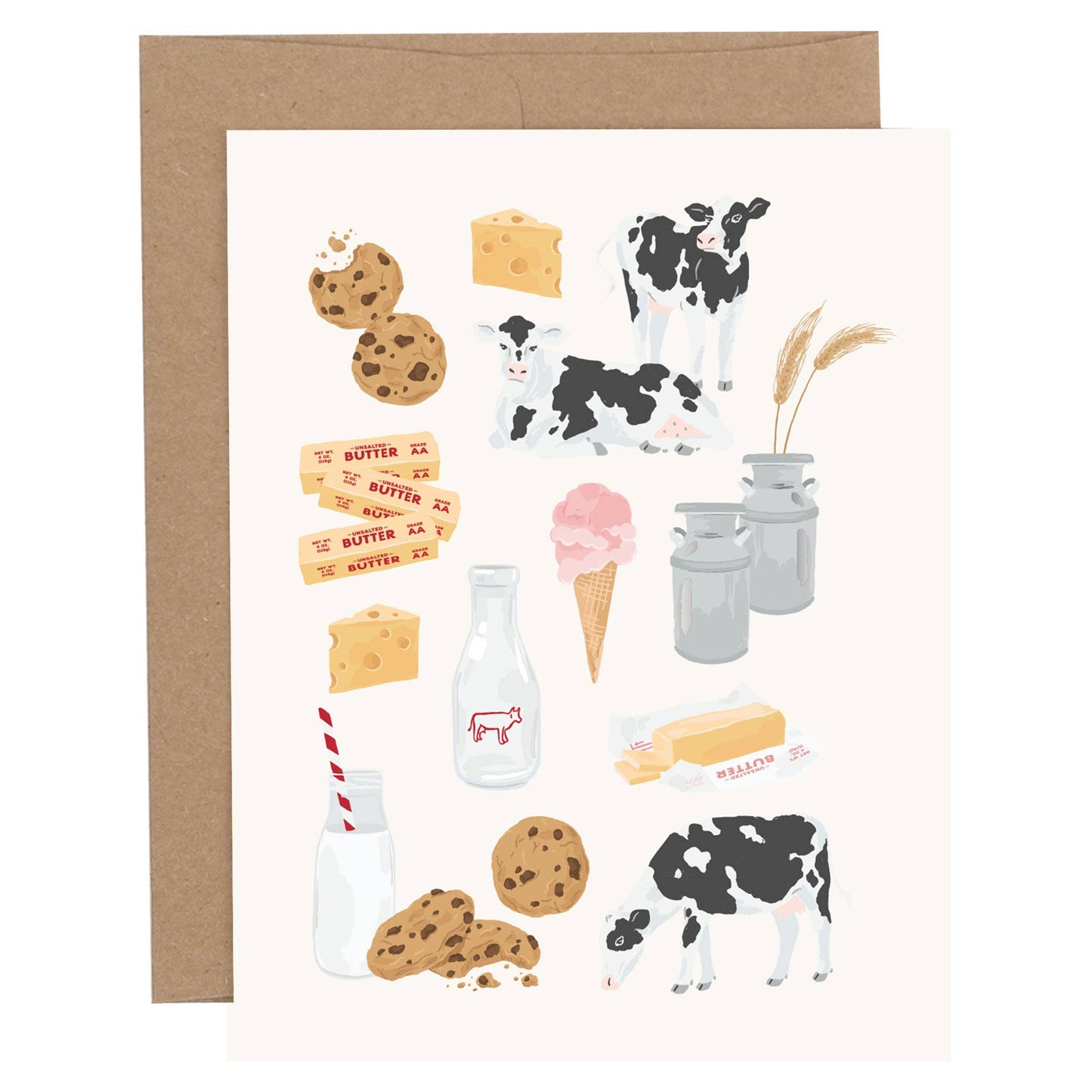 Dairy Cows Blank Greeting Card