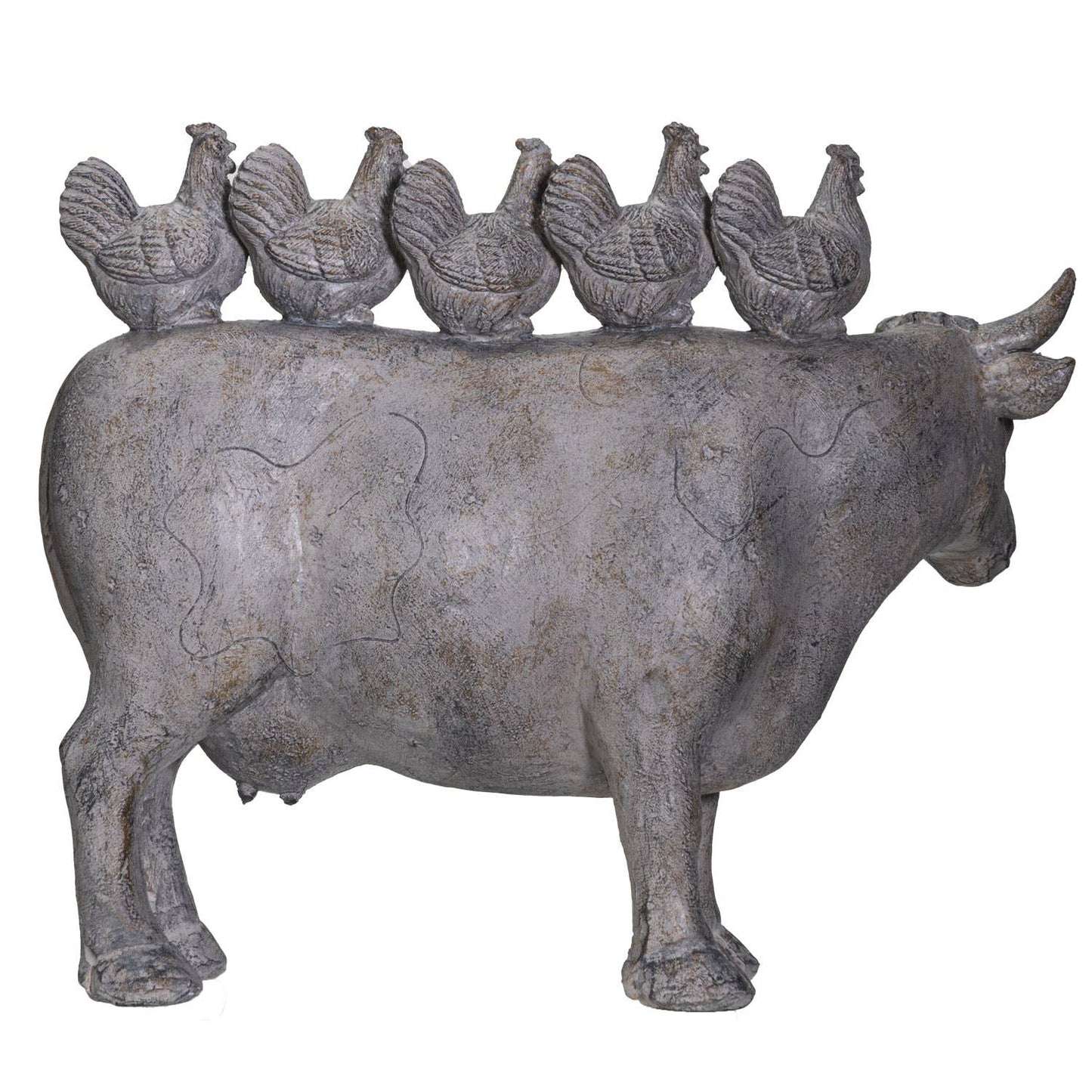 Stacked Farm Animals: Chickens on Cow