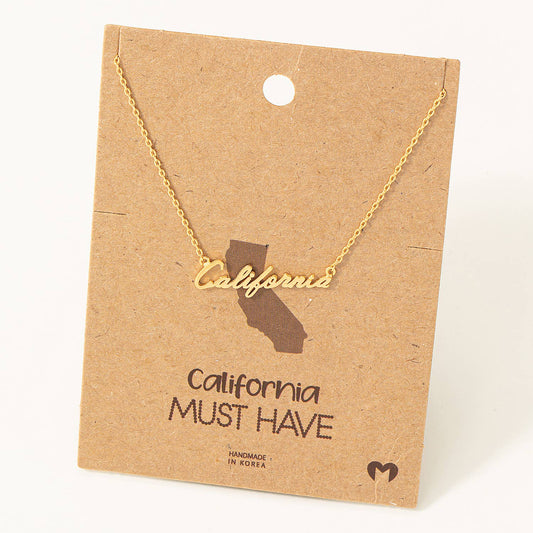 California Handwritten Pendant Necklace: G