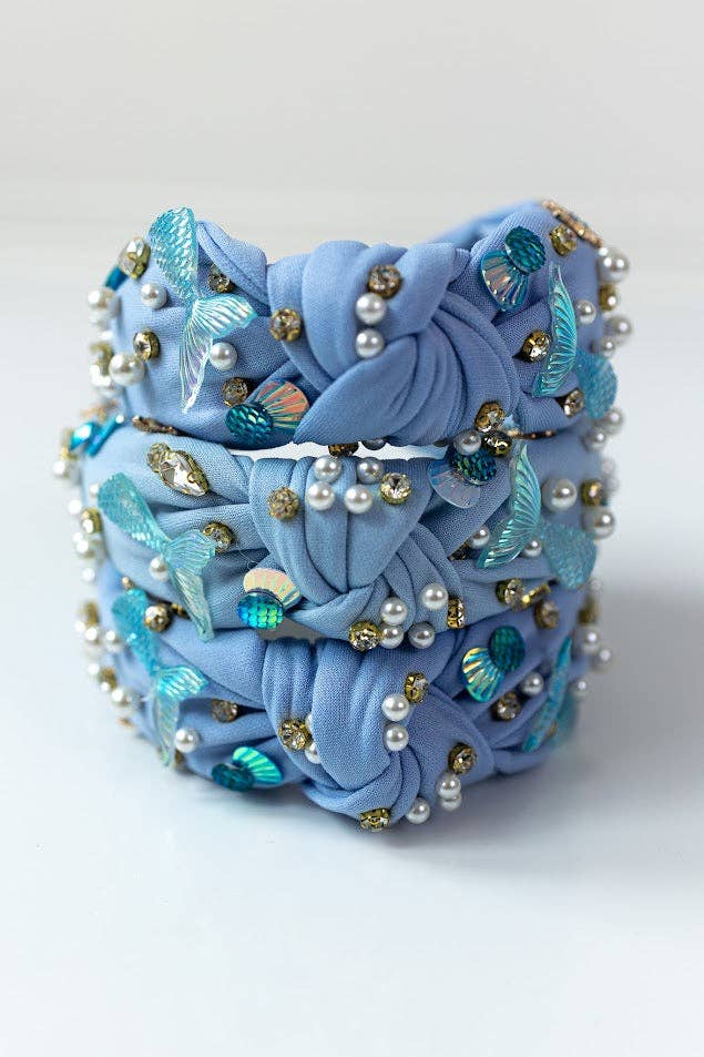 Beaded Headband - Mermaid (Blue)