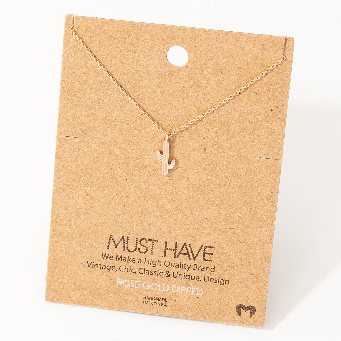 Dainty Cactus Pendant Necklace: S