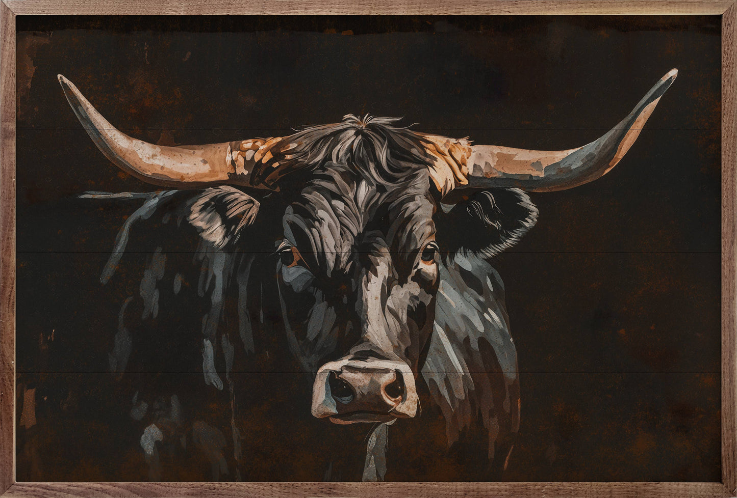 Black Longhorn: 24x16