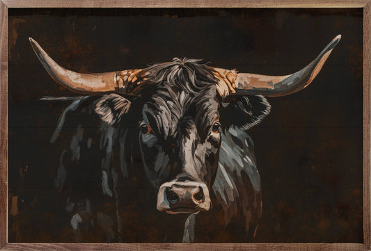 Black Longhorn: 24x16