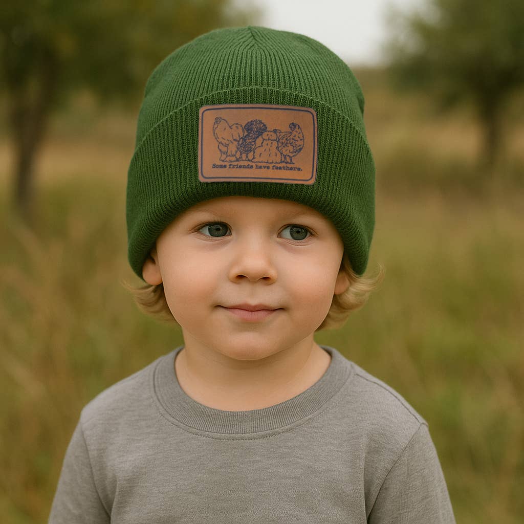 Some Friends have Feathers Beanie Toboggan Winter Kid Hats: Caramel