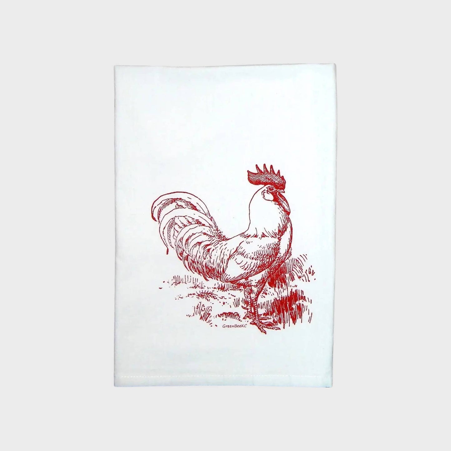 Rooster Kitchen Towel | Tea Towels | Flour Sack Dish Towels: Black