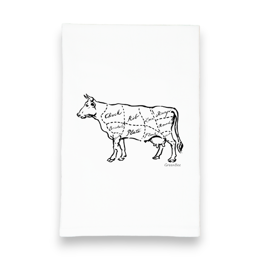 Beef Butcher Cuts Kitchen Towel