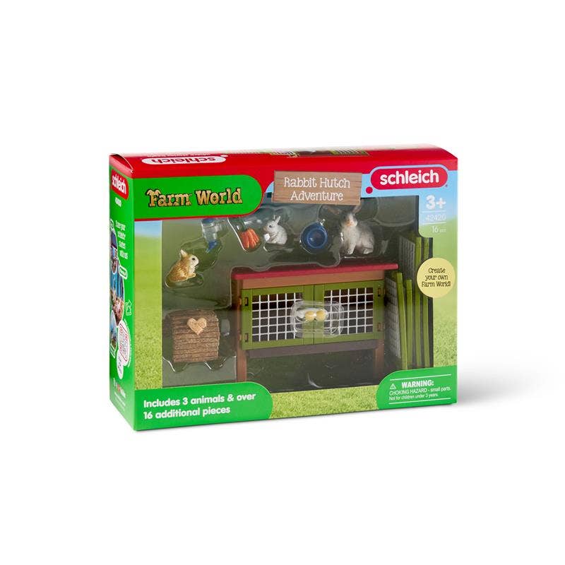 Rabbit Hutch Farm Figurine Toys Play Set