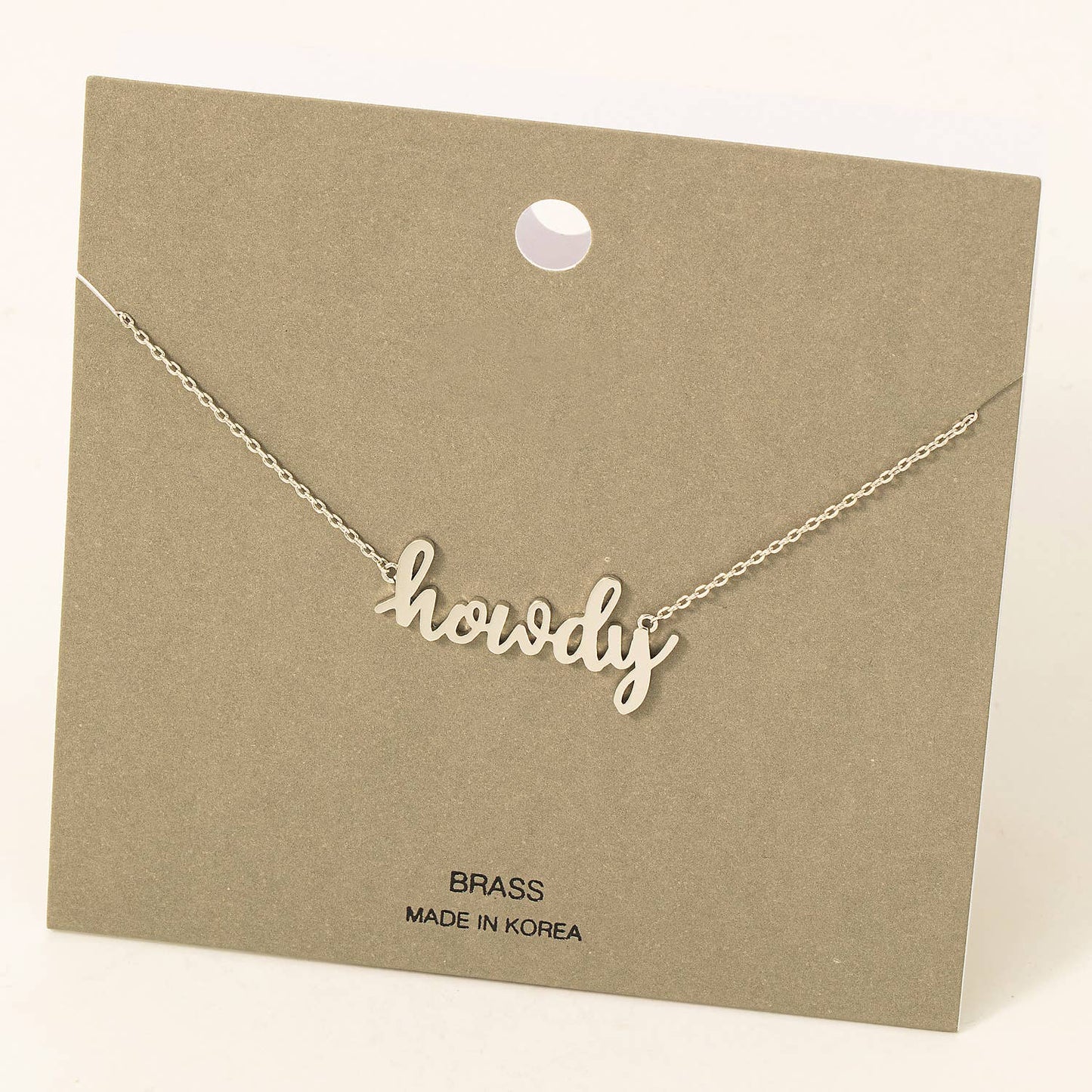 Handwritten Howdy Print Necklace: WS