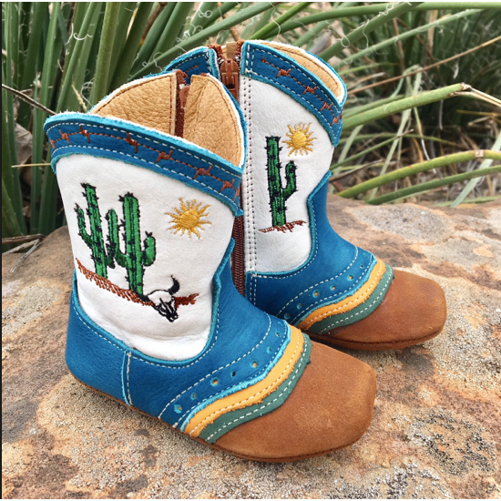 Phoenix Cactus Boots: Size 2 (6-12 months)