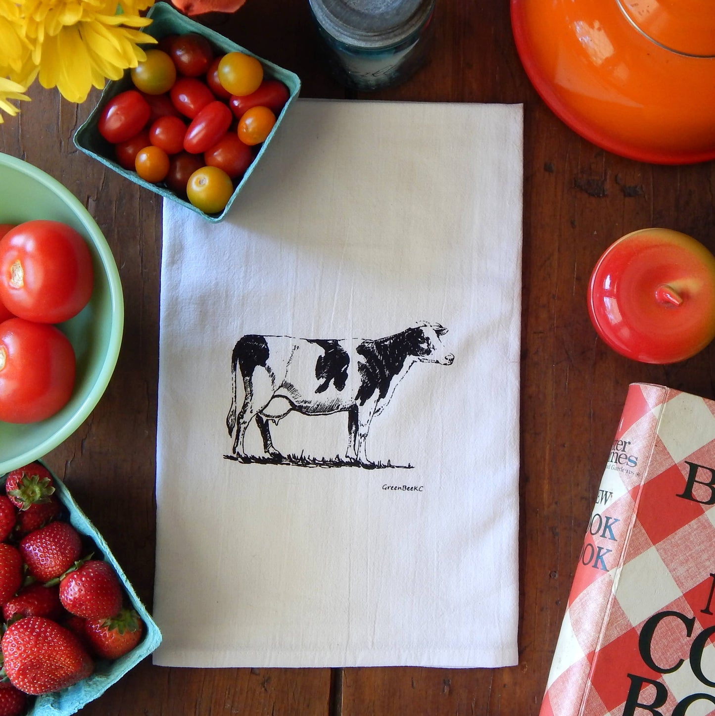 Cow Kitchen Towel  | Tea Towels | Flour Sack Kitchen Towels