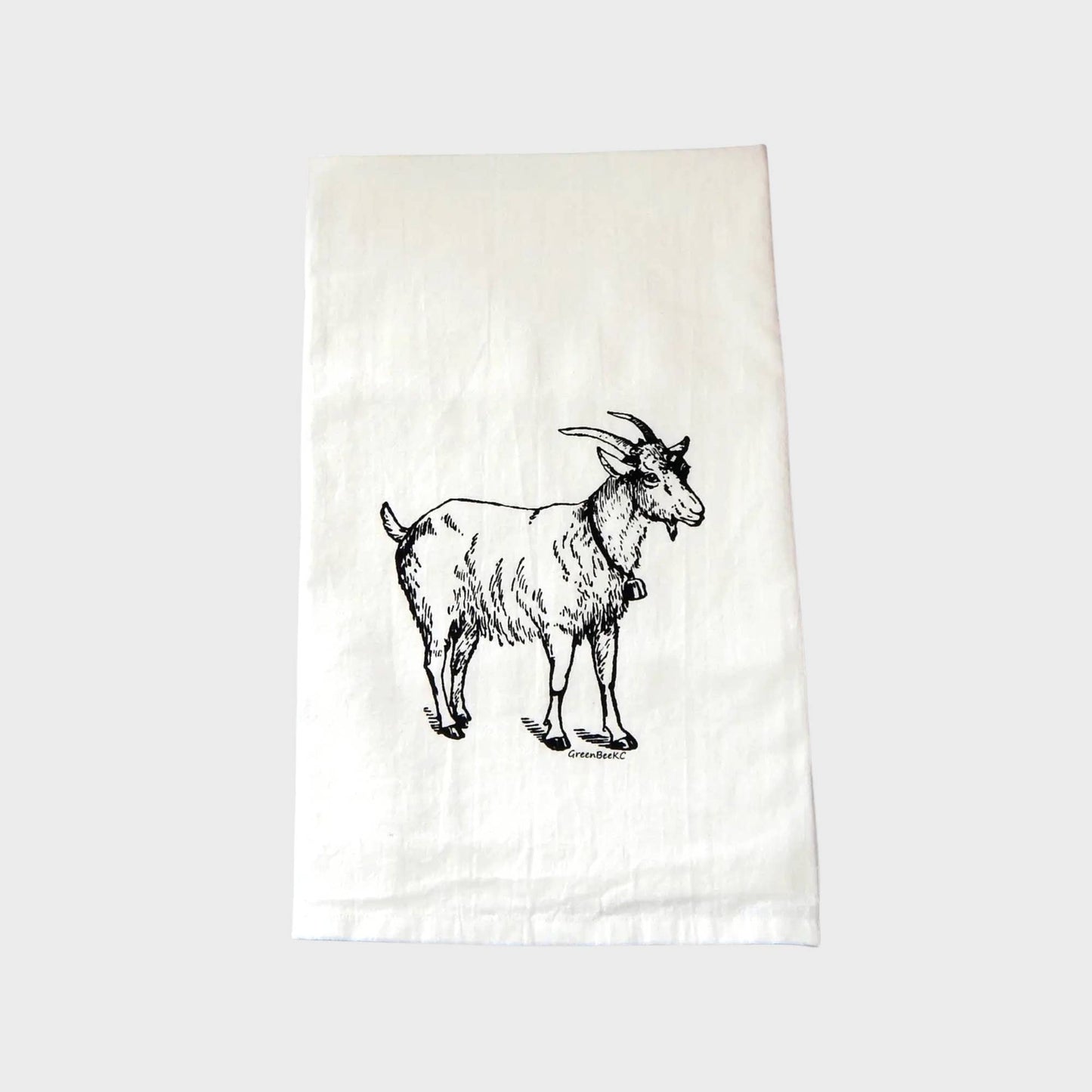 Goat Kitchen Towel | Tea Towels | Flour Sack Dish Towels: Black