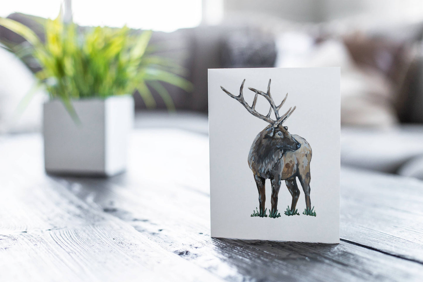 Rustic Elk Greeting Card: 1 Card