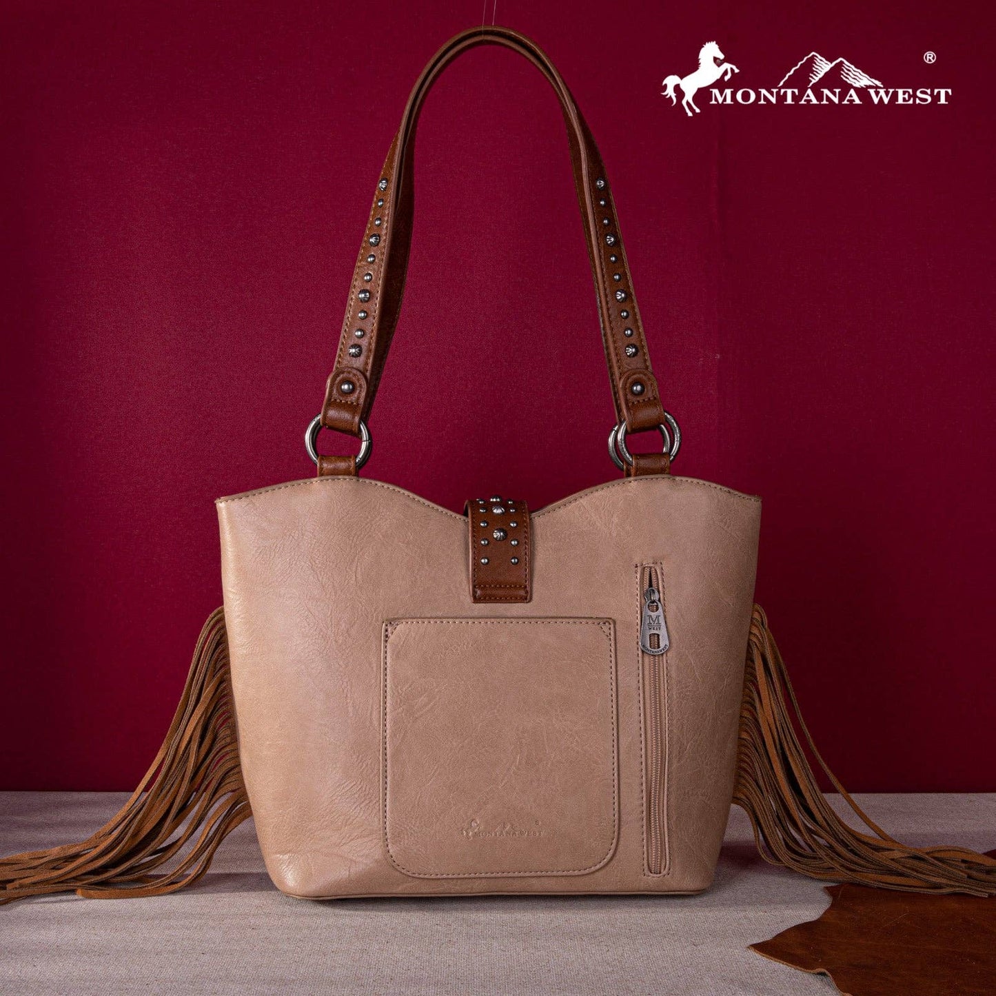 Montana West Embroidered Fringe Tote: Mustard