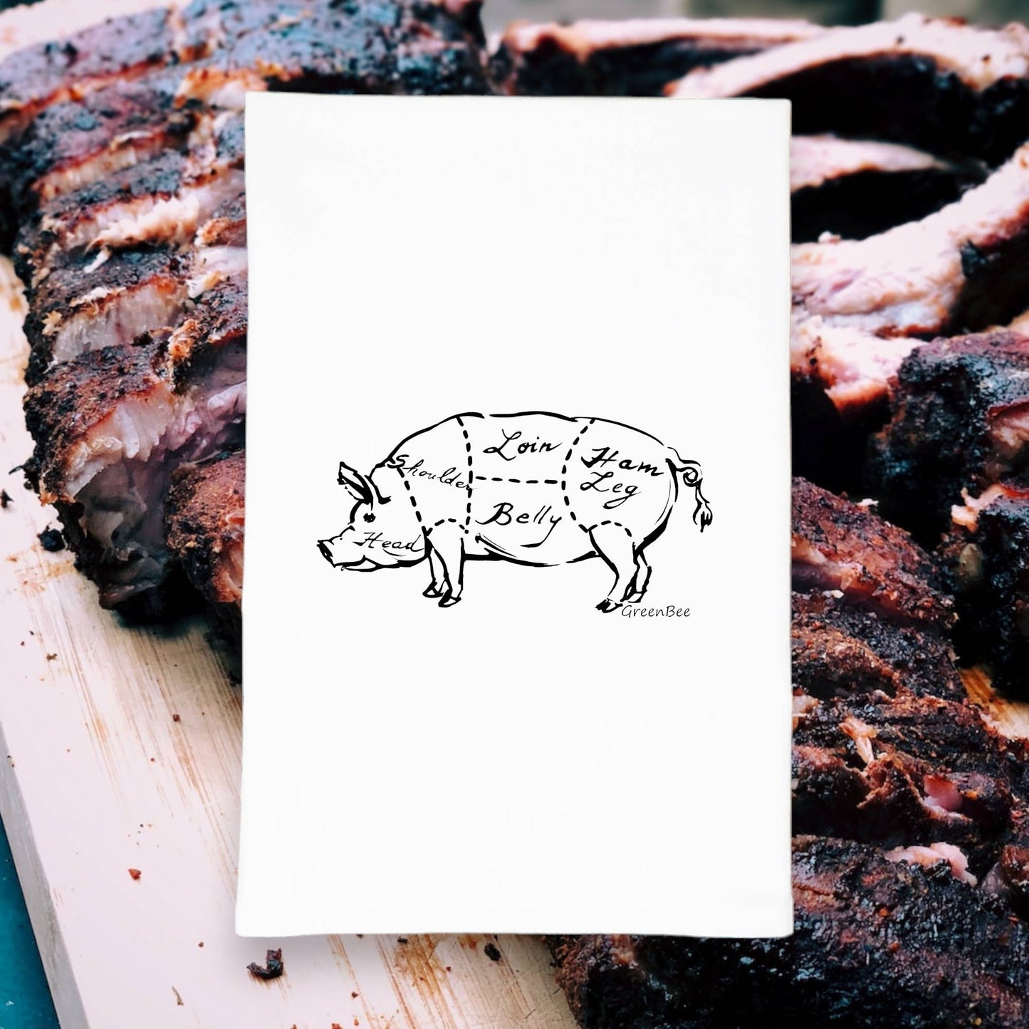 Pork Cuts Kitchen Tea Towel