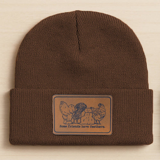 Some Friends have Feathers Beanie Toboggan Winter Kid Hats: Caramel