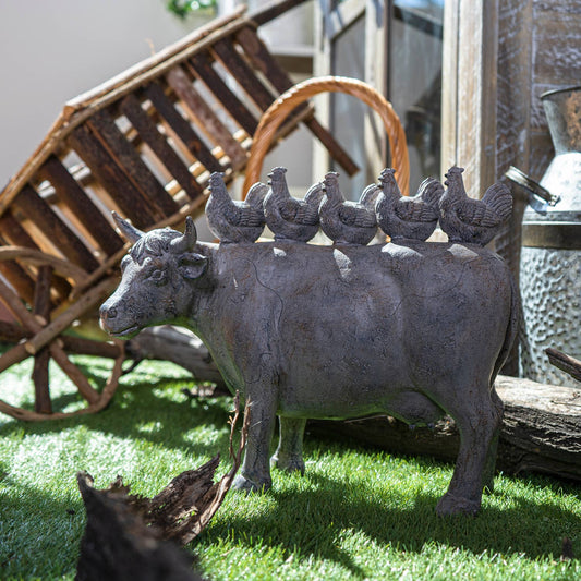 Stacked Farm Animals: Chickens on Cow
